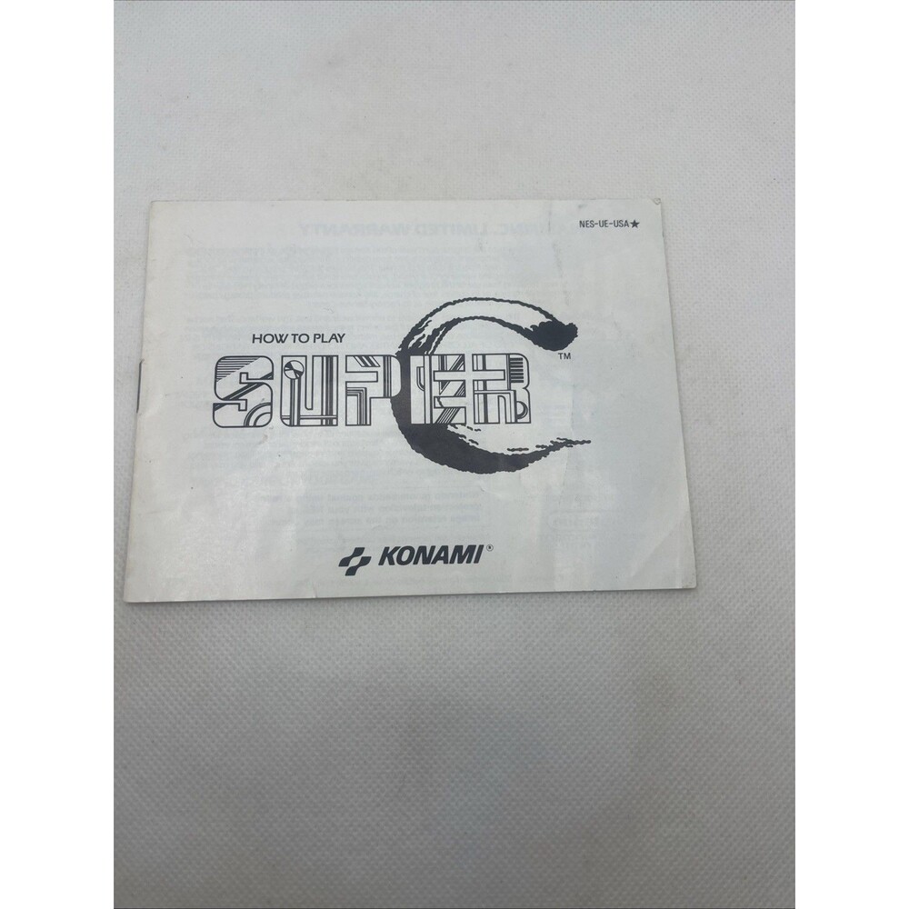 Super C Contra (Nintendo NES) Authentic Original Instruction Manual Only
